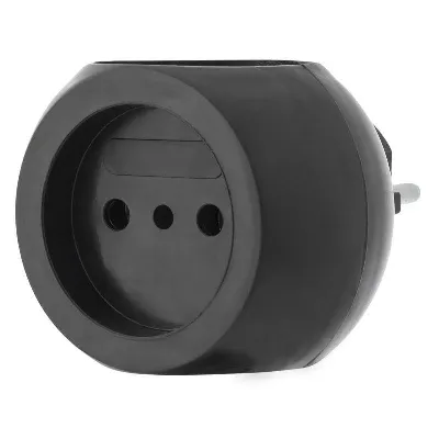 Разветвитель 3-м 6А IP20 Шар 220В черн. Rexant 11-1063-1