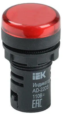 Лампа светосигнальная AD22DS d22мм 24В AC/DC красн. KARAT IEK BLS10-ADDS-024-K04