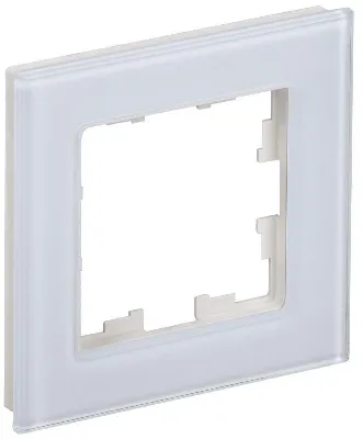 Рамка 1-м BRITE РУ-1-2-БрБ стекло бел. IEK BR-M12-G-K01