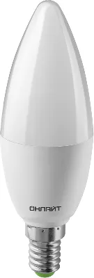 Лампа светодиодная 61 956 OLL-C37-10-230-2.7K-E14-FR 10Вт свеча 2700К тепл. бел. E14 1000лм 176-264В ОНЛАЙТ 61956