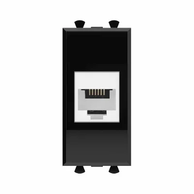 Розетка телефонная 1мод. Avanti "Черный квадрат" RJ12 без шторок модульная механизм DKC 4402611