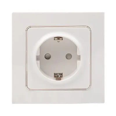 Розетка 1-м СП Стокгольм 16А IP20 с заземл. защ. шторки бел. PROxima EKF EXR16-028-10