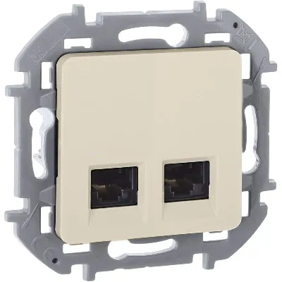 Розетка компьютерная 2-м Inspiria RJ45 кат.5E UTP сл. кость IEK 673836