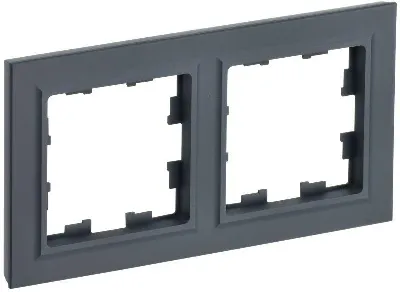 Рамка 2-м BRITE РУ-2-БрГ графит IEK BR-M22-K53