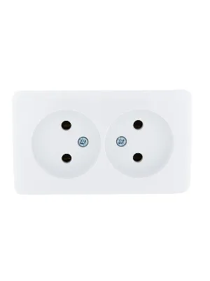 Розетка 2-м ОП Viola 16А IP20 без заземл. бел. LEZARD 751-0200-128