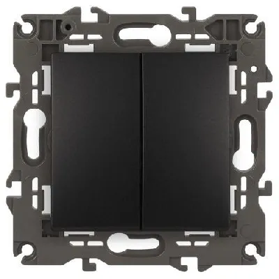 Переключатель 2-кл. СП Elegance 14-1106-05 10А IP20 250В 10AX механизм антрацит Эра Б0034247