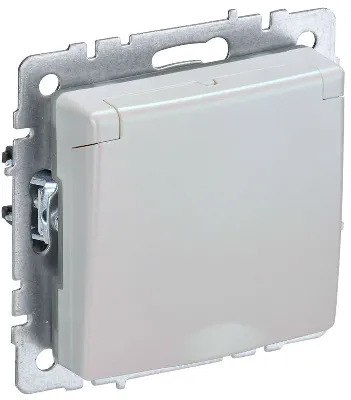 Розетка BRITE РСбш10-3-44-БрЖ 16А IP44 с заземл. защ. шторки с крышкой механизм жемчуж. IEK BR-R16-16-44-K36