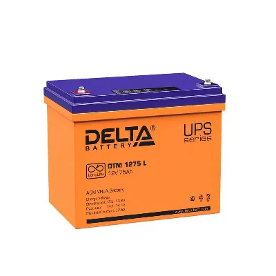 Аккумулятор UPS 12В 75А.ч DTM 1275 L Delta 4614010640013