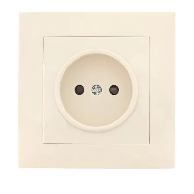 Розетка 1-м СП Валенсия 10А IP20 без заземл. защ. шторки крем. PROxima EKF EWR10-022-20