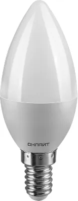 Лампа светодиодная 71 632 OLL-C37-8-230-2.7K-E14-FR 8Вт свеча 2700К тепл. бел. E14 800лм 176-264В ОНЛАЙТ 71632