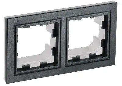 Рамка 2-м IP44 BRITE РУ-2-БрЧ-44 черн. IEK BR-M22-44-K02
