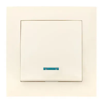 Выключатель 1-кл. СП Валенсия 10А IP20 с индикатором крем. PROxima EKF EWV10-121-20