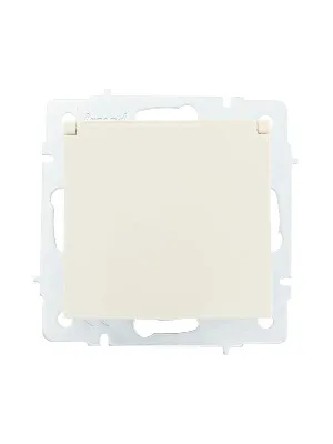 Розетка 1-м СП Vesna с заземл. с крышкой ПБТ механизм кремов. LEZARD 742-0388-123B