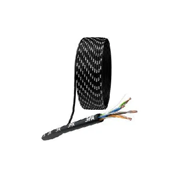 Кабель витая пара U/UTP кат.5E 4х2х24AWG solid CU PE Outdoor черн. (м) Эра Б0044431