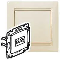 Розетка компьютерная 1-м СП Valena RJ45 кат.5E UTP на захватах механизм сл. кость IEK 774130