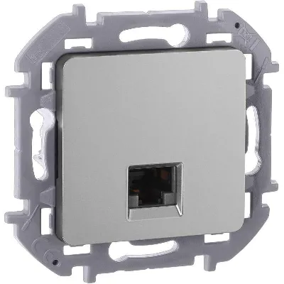Розетка компьютерная Inspiria RJ45 кат.5E UTP алюм. IEK 673827