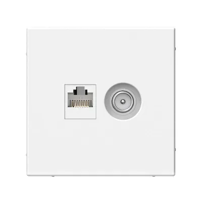 Розетка компьютерная + телевизионная 2-м СП ArtGallery RJ45 кат.5E + TV механизм бел. SE GAL000189