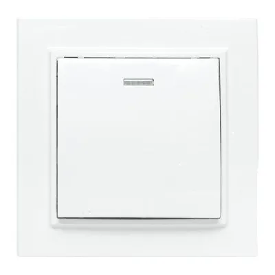 Выключатель 1-кл. СП Минск 10А IP20 с индикатором бел. Basic EKF ERV10-121-10