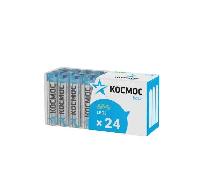 Элемент питания алкалиновый AAA/LR03 пластик. бокс (уп.24шт) КОСМОС KOCLR03_24BOX