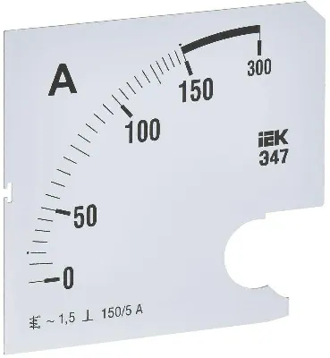 Шкала сменная для амперметра Э47 150/5А-1.5 96х96мм IEK IPA20D-SC-0150