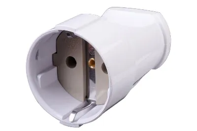 Розетка кабельная ABS-пластик прямая с/з 16А 250В IP20REV бел. Duwi 30458 6
