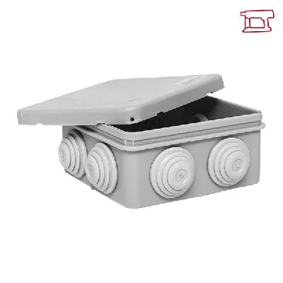 Коробка распределительная КМР-030-031 85х85х40 IP55 с крышкой для прямого монтажа 8 мембранных вводов сер. розн. стикер EKF plc-kmr-030-031-r