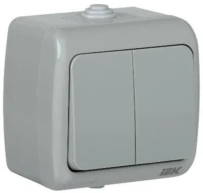 Выключатель 2-кл 1п ОП AQUATIC ВС-20-2-0-А 10А IP54 GENERICA EVA20-K03-10-54