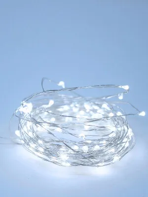Гирлянда светодиодная "Серебряные нити" 10м 100LED в виде капель 220В с трансформатором КОСМОС KOCNL-EL150_silver