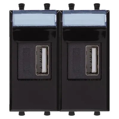 Устройство зарядное USB 2мод. 2.1А Avanti "Черный квадрат" DKC 4402542