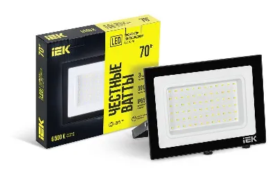 Прожектор светодиодный СДО 06-70 6500К IP65 черн. IEK LPDO601-70-65-K02