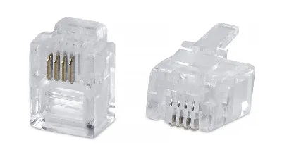 Коннектор телефонный неэкранир. RJ-11/RJ-12 6P4C Cabeus 7012c