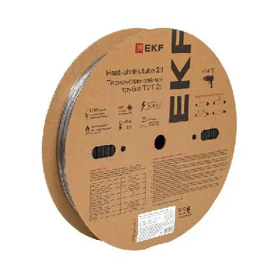 Трубка термоусадочная ТУТ нг 40/20 черн. (уп.50м) EKF tut-40-b
