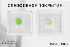 Светильники с олеофобным покрытием стекла