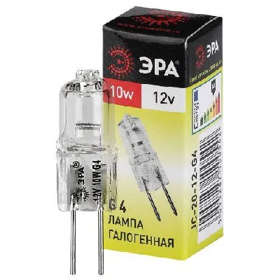 Лампа галогенная G4-JC-10W-12V ЭРА C0027367