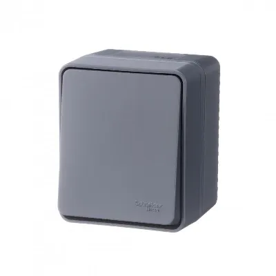 Переключатель проходной 1-кл. ОП AtlasDesign PROFI IP54 10AX антрацит SE ATN544061