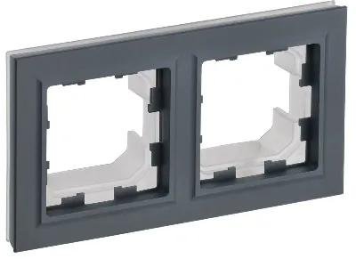 Рамка 2-м BRITE IP44 РУ-2-БрГ-44 граф. IEK BR-M22-44-K53