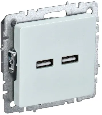 Розетка BRITE USB A+A 3.1А РЮ10-1-БрЖ механизм жемчуж. IEK BR-U21-D31-K36